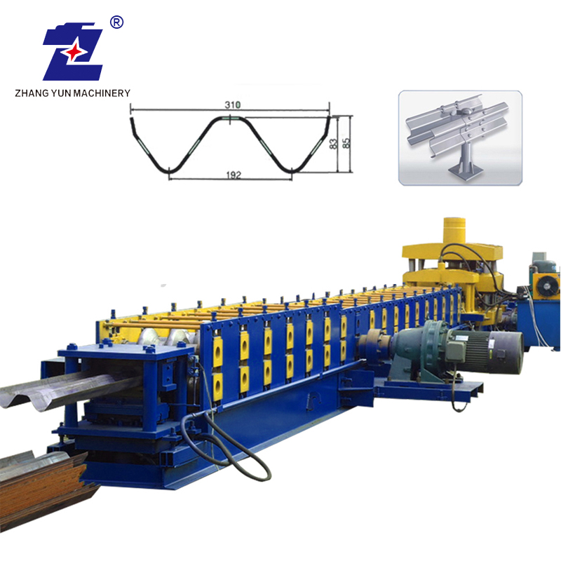 Two Waves Or Three Waves Crash Barrier Highway Guardrail Metal Roll Forming Machine For Safety